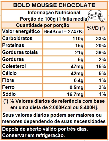 BOLO MOUSSE CHOCOLATE